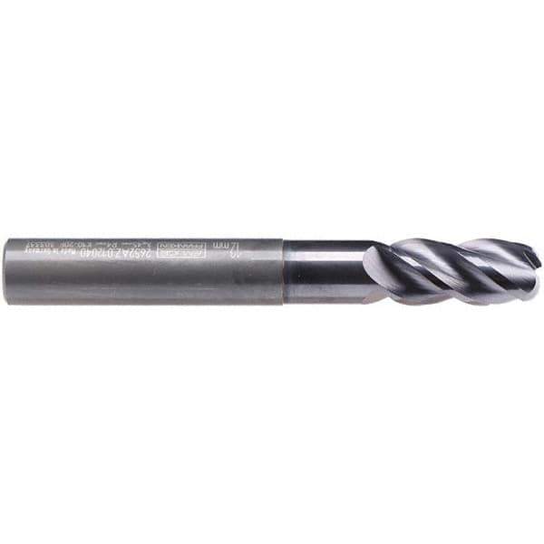 Emuge - 8mm Diam, 19mm LOC, 4 Flute Solid Carbide Roughing & Finishing End Mill - TiAlN Finish, 68mm OAL, 8mm Shank Diam, Cylindrical Shank, 40° Helix, Extra Long Length - USA Tool & Supply