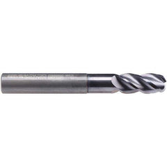 Emuge - 8mm Diam, 19mm LOC, 4 Flute Solid Carbide Roughing & Finishing End Mill - TiAlN Finish, 68mm OAL, 8mm Shank Diam, Cylindrical Shank, 40° Helix, Extra Long Length - USA Tool & Supply