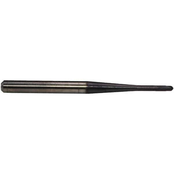 Emuge - 2mm Diam, 1.3mm LOC, 2 Flute Solid Carbide Ball End Mill - TiAlN Finish, Single End, 80mm OAL, 6mm Shank Diam, Ball Flute - USA Tool & Supply