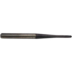 Emuge - 2mm Diam, 1.3mm LOC, 2 Flute Solid Carbide Ball End Mill - TiAlN Finish, Single End, 80mm OAL, 6mm Shank Diam, Ball Flute - USA Tool & Supply