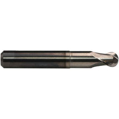 Emuge - 5/16" Diam, 9/32" LOC, 2 Flute Solid Carbide Ball End Mill - CrN Finish, Single End, 2-1/2" OAL, 5/16" Shank Diam, Ball Flute - USA Tool & Supply