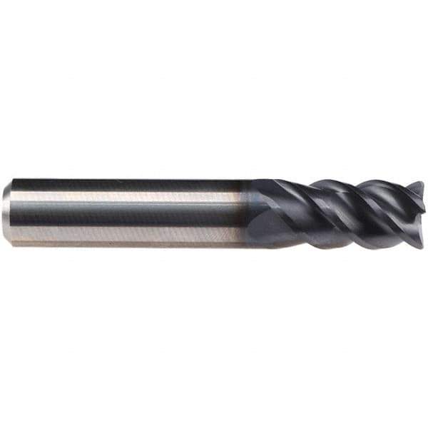 Emuge - 1/2" Diam, 1" LOC, 4 Flute Solid Carbide Roughing & Finishing End Mill - TiAlN Finish, 3" OAL, 1/2" Shank Diam, Cylindrical Shank, 50° Helix, Centercutting, Long Length - USA Tool & Supply