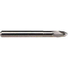 Emuge - 1.5mm Diam, 2.5mm LOC, 2 Flute Solid Carbide Ball End Mill - Uncoated, Single End, 38mm OAL, 3mm Shank Diam, Ball Flute - USA Tool & Supply