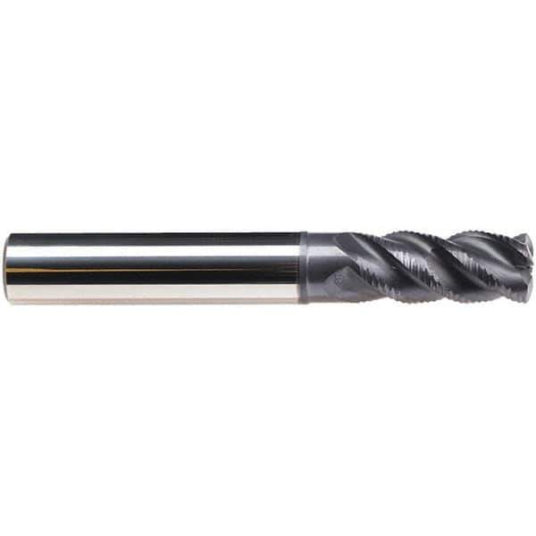 Emuge - 10mm Diam, 22mm LOC, 4 Flute Solid Carbide Roughing & Finishing End Mill - TiAlN Finish, 72mm OAL, 10mm Shank Diam, Cylindrical Shank, 45° Helix, Long Length - USA Tool & Supply