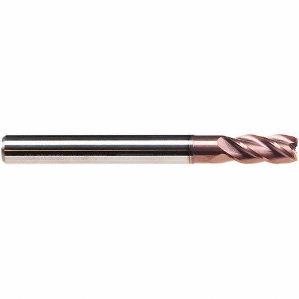 Emuge - 5mm Diam, 13mm LOC, 4 Flute Solid Carbide Roughing & Finishing End Mill - TiAlN Finish, 57mm OAL, 6mm Shank Diam, Cylindrical Shank, 38° Helix, Long Length - USA Tool & Supply