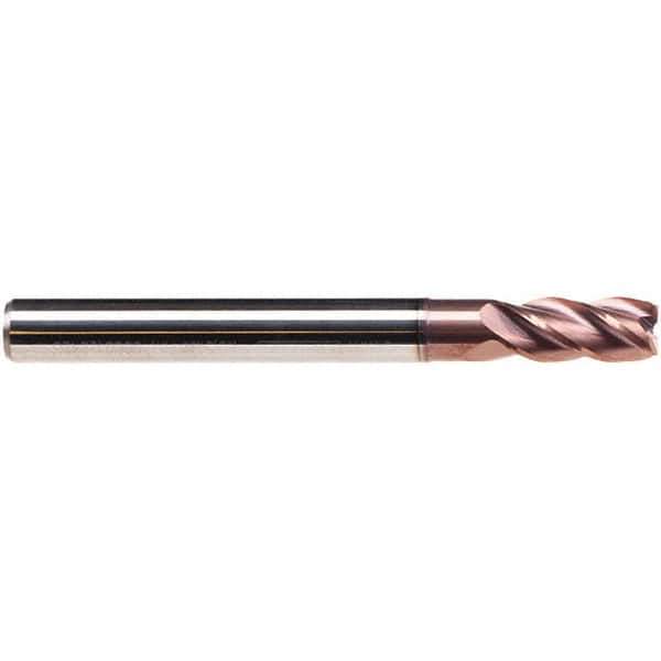 Emuge - 3mm Diam, 8mm LOC, 4 Flute Solid Carbide Roughing & Finishing End Mill - TiAlN Finish, 57mm OAL, 6mm Shank Diam, Cylindrical Shank, 38° Helix, Long Length - USA Tool & Supply