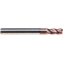 Emuge - 16mm Diam, 32mm LOC, 4 Flute Solid Carbide Roughing & Finishing End Mill - TiAlN Finish, 92mm OAL, 16mm Shank Diam, Cylindrical Shank, 38° Helix, Long Length - USA Tool & Supply