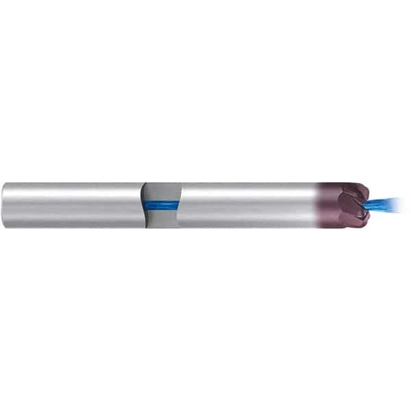 Emuge - 10mm, 7 Flute, Single End, Solid Carbide, 1mm Corner Radius End Mill - 80mm OAL, 20° Helix, Right Hand Flute, 1mm LOC, Right Hand Cut - USA Tool & Supply