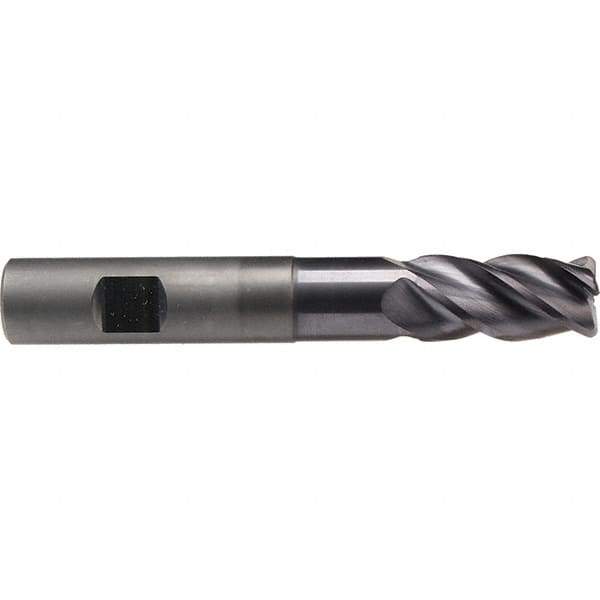 Emuge - 8mm Diam, 19mm LOC, 4 Flute Solid Carbide Roughing & Finishing End Mill - TiAlN Finish, 68mm OAL, 8mm Shank Diam, Weldon Shank, 40° Helix, Extra Long Length - USA Tool & Supply