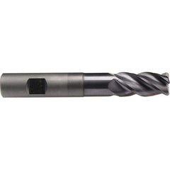 Emuge - 8mm Diam, 19mm LOC, 4 Flute Solid Carbide Roughing & Finishing End Mill - TiAlN Finish, 68mm OAL, 8mm Shank Diam, Weldon Shank, 40° Helix, Extra Long Length - USA Tool & Supply