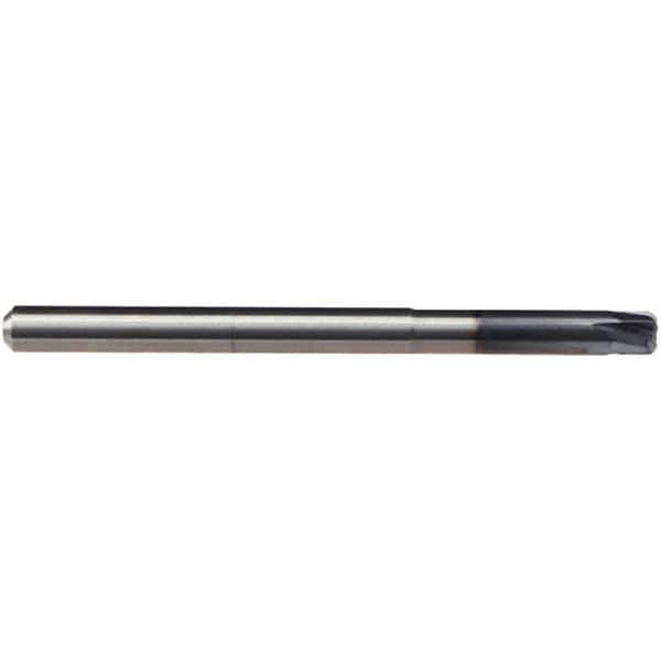 Emuge - 6mm Diam, 4 Flute Solid Carbide Roughing & Finishing End Mill - TiAlN Finish, Cylindrical Shank, 0° Helix, Long Length - USA Tool & Supply
