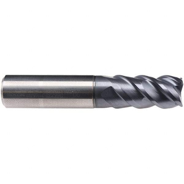 Emuge - 16mm Diam, 40mm LOC, 4 Flute Solid Carbide Roughing & Finishing End Mill - TiAlN Finish, 92mm OAL, 16mm Shank Diam, Cylindrical Shank, 50° Helix, Centercutting, Long Length - USA Tool & Supply