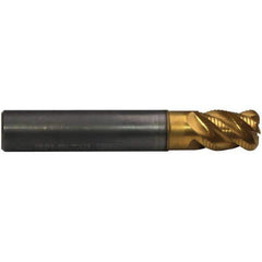 Emuge - 16mm Diam, 22mm LOC, 4 Flute Solid Carbide Roughing & Finishing End Mill - TiN/TiAlN Finish, 82mm OAL, 16mm Shank Diam, Cylindrical Shank, 45° Helix, Stub Length - USA Tool & Supply