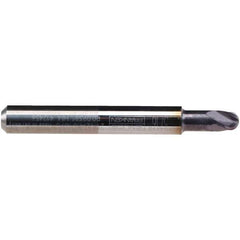 Emuge - 1/4" Diam, 1/4" LOC, 4 Flute Solid Carbide Ball End Mill - TiAlN Finish, Single End, 2" OAL, 1/4" Shank Diam, Ball Flute - USA Tool & Supply