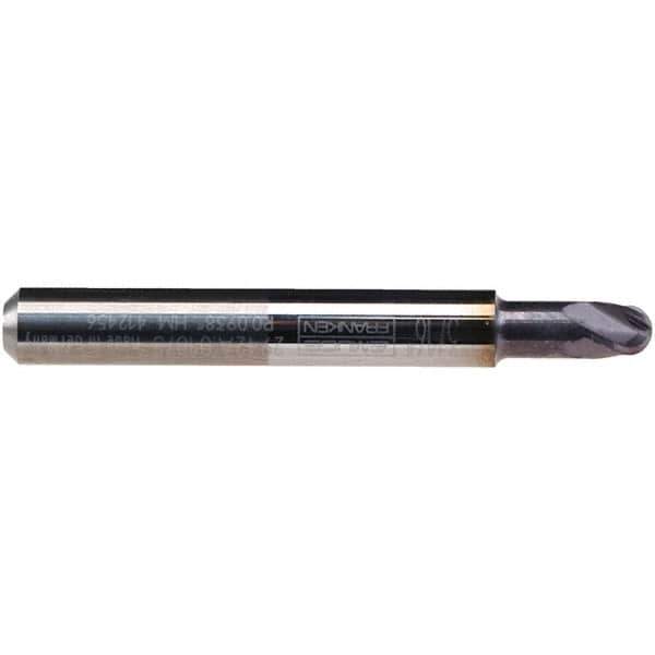 Emuge - 3/16" Diam, 3/16" LOC, 4 Flute Solid Carbide Ball End Mill - TiAlN Finish, Single End, 2" OAL, 1/4" Shank Diam, Ball Flute - USA Tool & Supply