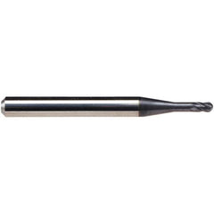 Emuge - 3mm Diam, 3.5mm LOC, 4 Flute Solid Carbide Ball End Mill - TiAlN Finish, Single End, 57mm OAL, 6mm Shank Diam, Ball Flute - USA Tool & Supply