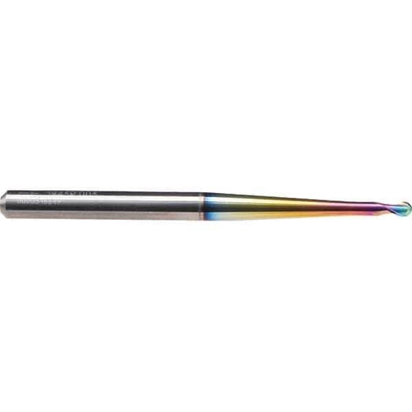 Emuge - 4mm Diam, 4mm LOC, 2 Flute Solid Carbide Ball End Mill - CrN Finish, Single End, 80mm OAL, 6mm Shank Diam, Ball Flute - USA Tool & Supply