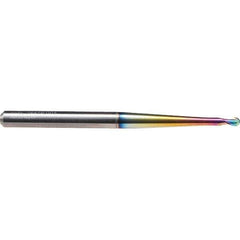 Emuge - 12mm Diam, 10mm LOC, 2 Flute Solid Carbide Ball End Mill - CrN Finish, Single End, 160mm OAL, 12mm Shank Diam, Ball Flute - USA Tool & Supply