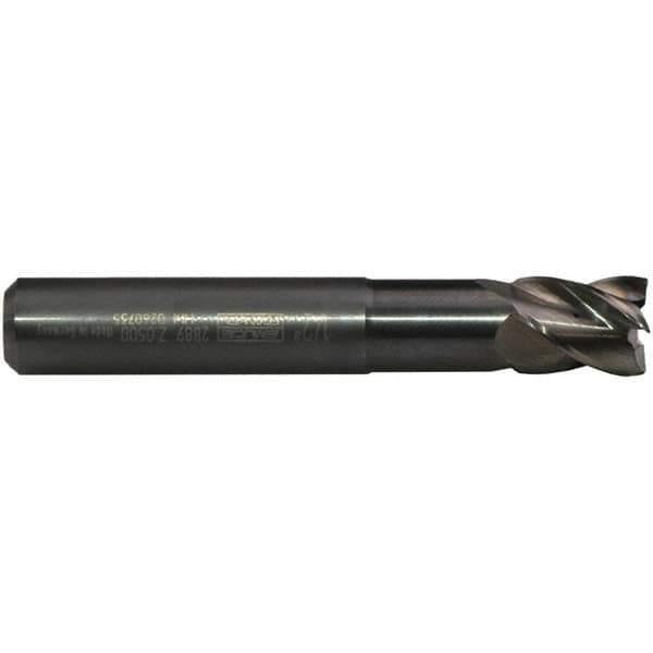 Emuge - 10mm Diam, 13mm LOC, 3 Flute Solid Carbide Roughing & Finishing End Mill - CrN Finish, 72mm OAL, 10mm Shank Diam, Cylindrical Shank, 40° Helix, Long Length - USA Tool & Supply