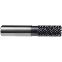 Emuge - 20mm Diam, 38mm LOC, 20 Flute Solid Carbide Roughing & Finishing End Mill - TiAlN Finish, 104mm OAL, 20mm Shank Diam, Cylindrical Shank, 40° Helix, Long Length - USA Tool & Supply