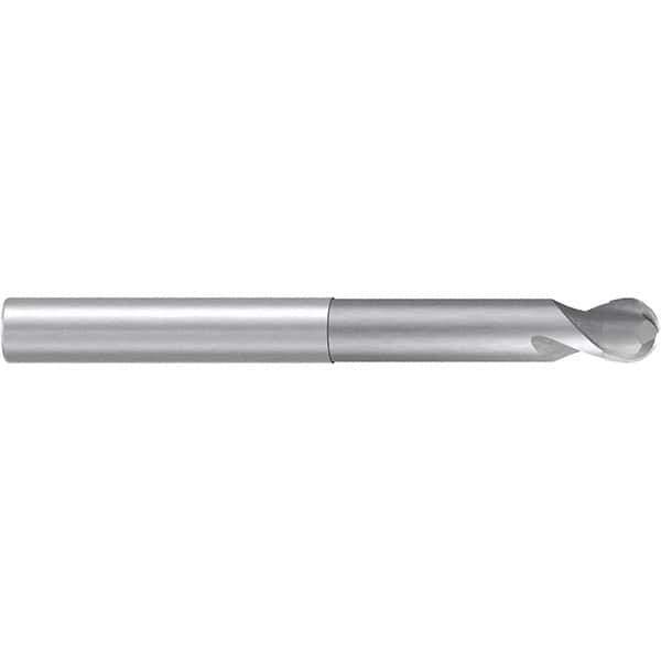 Emuge - 16mm Diam, 12mm LOC, 2 Flute Solid Carbide Ball End Mill - Uncoated, Single End, 140mm OAL, 16mm Shank Diam, Ball Flute - USA Tool & Supply