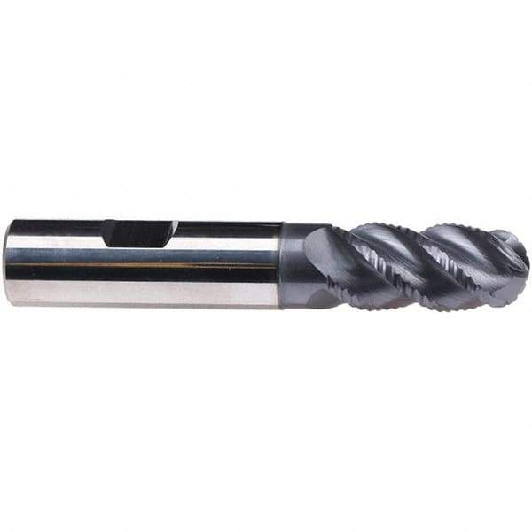 Emuge - 14mm Diam, 26mm LOC, 4 Flute Solid Carbide Ball End Mill - TiAlN Finish, Single End, 83mm OAL, 14mm Shank Diam, Ball Flute - USA Tool & Supply