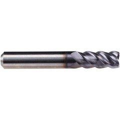 Emuge - 3/16" Diam, 3/8" LOC, 4 Flute Solid Carbide Roughing & Finishing End Mill - TiAlN Finish, 2" OAL, 1/4" Shank Diam, Cylindrical Shank, 50° Helix, Centercutting, Long Length - USA Tool & Supply