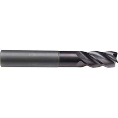 Emuge - 6mm Diam, 13mm LOC, 4 Flute Solid Carbide Roughing & Finishing End Mill - TiAlN Finish, 62mm OAL, 6mm Shank Diam, Weldon Shank, 40° Helix, Extra Long Length - USA Tool & Supply