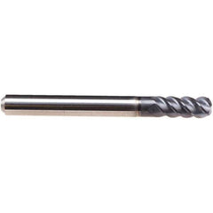 Emuge - 3mm Diam, 22mm LOC, 4 Flute Solid Carbide Roughing & Finishing End Mill - TiAlN Finish, 72mm OAL, 10mm Shank Diam, Cylindrical Shank, 50° Helix, Long Length - USA Tool & Supply