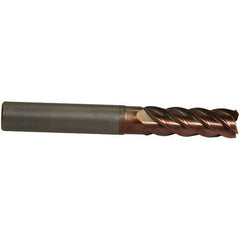 Emuge - 6mm Diam, 18mm LOC, 4 Flute Solid Carbide Roughing & Finishing End Mill - TiAlN Finish, 62mm OAL, 6mm Shank Diam, Cylindrical Shank, 42° Helix, Centercutting, Extra Long Length - USA Tool & Supply