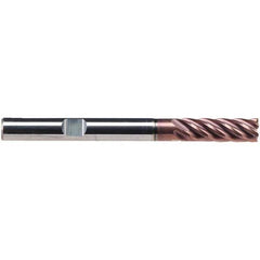 Emuge - 16mm Diam, 48mm LOC, 6 Flute Solid Carbide Roughing & Finishing End Mill - TiAlN Finish, 108mm OAL, 16mm Shank Diam, Weldon Shank, 38° Helix, Extra Long Length - USA Tool & Supply