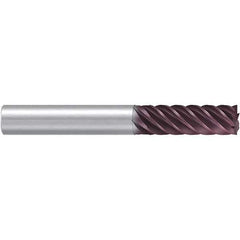 Emuge - 16mm Diam, 48mm LOC, 6 Flute Solid Carbide Roughing & Finishing End Mill - TiAlN Finish, 108mm OAL, 16mm Shank Diam, Cylindrical Shank, 38° Helix, Extra Long Length - USA Tool & Supply