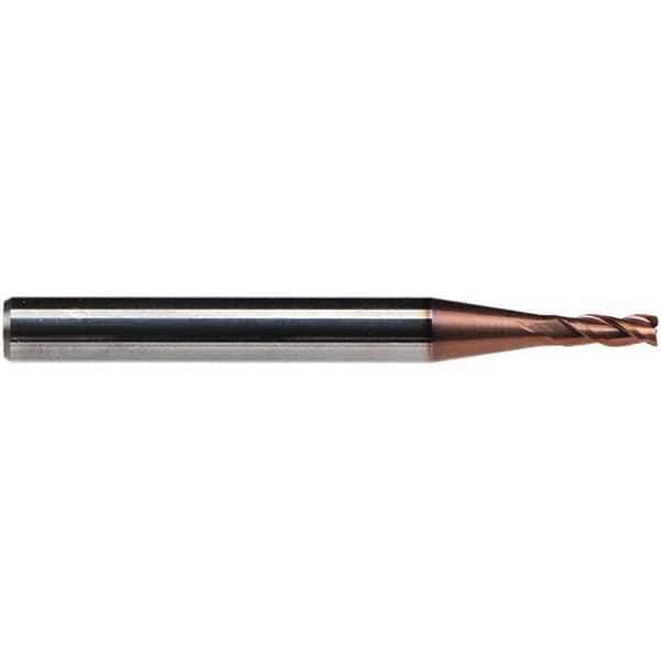Emuge - 7mm Diam, 13mm LOC, 3 Flute Solid Carbide Roughing & Finishing End Mill - TiAlN Finish, 63mm OAL, 8mm Shank Diam, Cylindrical Shank, 38° Helix, Centercutting, Long Length - USA Tool & Supply