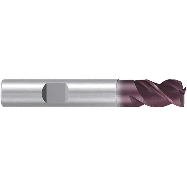 Emuge - 20mm Diam, 20mm LOC, 3 Flute Solid Carbide Roughing & Finishing End Mill - TiAlN Finish, 92mm OAL, 20mm Shank Diam, Weldon Shank, 38° Helix, Centercutting, Stub Length - USA Tool & Supply