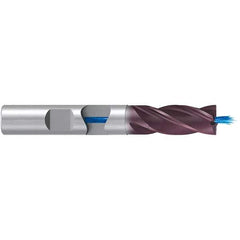 Emuge - 16mm Diam, 32mm LOC, 4 Flute Solid Carbide Roughing & Finishing End Mill - TiAlN Finish, 92mm OAL, 16mm Shank Diam, Weldon Shank, 38° Helix, Long Length - USA Tool & Supply