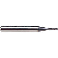 Emuge - 1.5mm Diam, 2.5mm LOC, 2 Flute Solid Carbide Roughing & Finishing End Mill - TiAlN Finish, 57mm OAL, 6mm Shank Diam, Cylindrical Shank, 30° Helix, Stub Length - USA Tool & Supply
