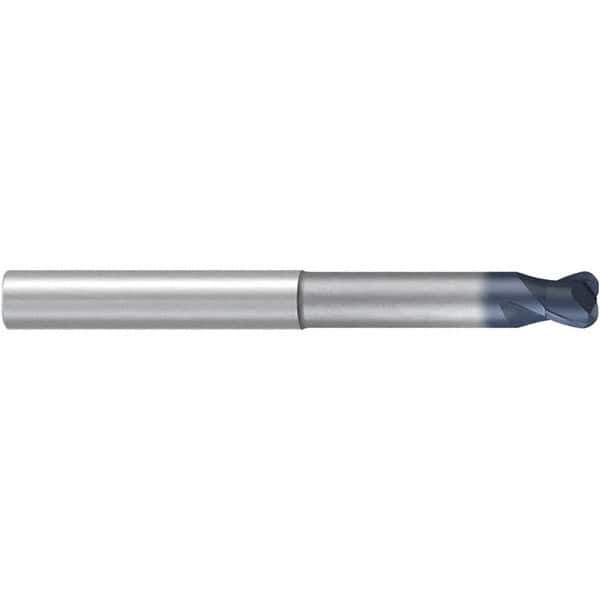 Emuge - 8mm Diam, 7mm LOC, 2 Flute Solid Carbide Roughing & Finishing End Mill - TiAlN Finish, 90mm OAL, 8mm Shank Diam, Cylindrical Shank, 30° Helix, Long Length - USA Tool & Supply