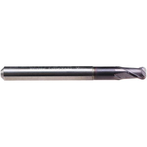 Emuge - 7/16" Diam, 11/32" LOC, 2 Flute Solid Carbide Roughing & Finishing End Mill - TiAlN Finish, 3" OAL, 7/16" Shank Diam, Cylindrical Shank, 30° Helix, Stub Length - USA Tool & Supply