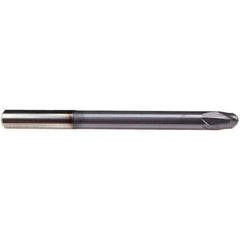 Emuge - 1/2" Diam, 3/8" LOC, 2 Flute Solid Carbide Roughing & Finishing End Mill - TiAlN Finish, 6" OAL, 1/2" Shank Diam, Cylindrical Shank, 30° Helix, Extra Long Length - USA Tool & Supply