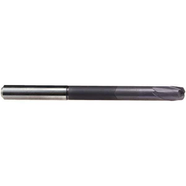 Emuge - 10mm Diam, 8mm LOC, 2 Flute Solid Carbide Roughing & Finishing End Mill - TiAlN Finish, 160mm OAL, 12mm Shank Diam, Cylindrical Shank, 30° Helix, Extra Long Length - USA Tool & Supply