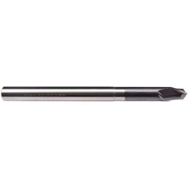 Emuge - 1/2" Diam, 3/8" LOC, 2 Flute Solid Carbide Roughing & Finishing End Mill - TiAlN Finish, 6" OAL, 1/2" Shank Diam, Cylindrical Shank, 30° Helix, Extra Long Length - USA Tool & Supply