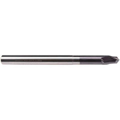 Emuge - 1/2" Diam, 3/8" LOC, 2 Flute Solid Carbide Roughing & Finishing End Mill - TiAlN Finish, 6" OAL, 1/2" Shank Diam, Cylindrical Shank, 30° Helix, Extra Long Length - USA Tool & Supply