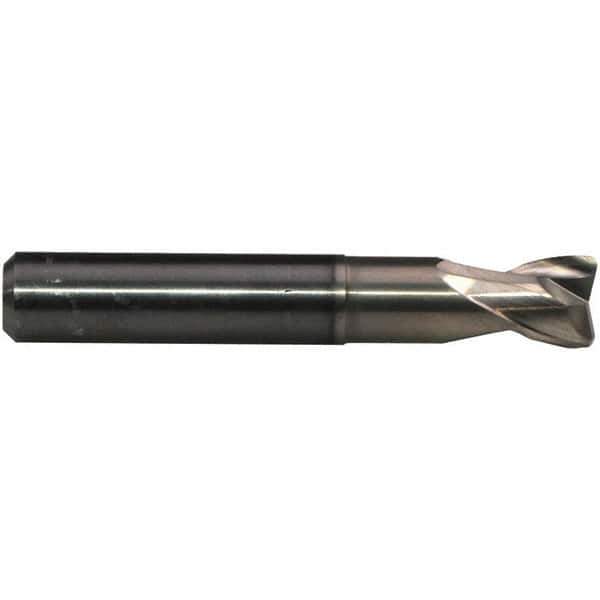 Emuge - 3/32" Diam, 1/8" LOC, 2 Flute Solid Carbide Roughing & Finishing End Mill - CrN Finish, 2-1/4" OAL, 1/4" Shank Diam, Cylindrical Shank, 30° Helix, Stub Length - USA Tool & Supply
