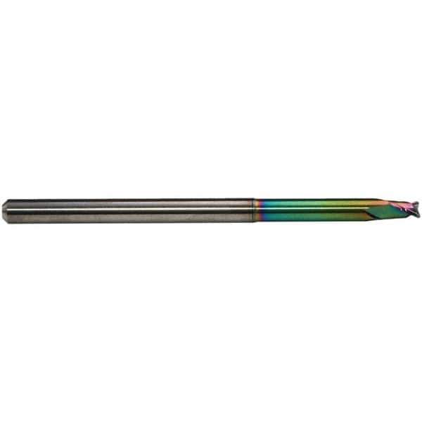 Emuge - 6mm Diam, 6mm LOC, 2 Flute Solid Carbide Roughing & Finishing End Mill - CrN Finish, 100mm OAL, 6mm Shank Diam, Cylindrical Shank, 30° Helix, Extra Long Length - USA Tool & Supply