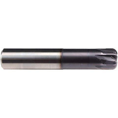 Emuge - 3/4" Diam, 1-7/8" LOC, 4 Flute Solid Carbide Roughing & Finishing End Mill - TiAlN Finish, 4" OAL, 3/4" Shank Diam, Cylindrical Shank, 0° Helix, Stub Length - USA Tool & Supply