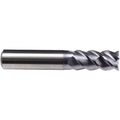 Emuge - 3/4" Diam, 1-1/2" LOC, 4 Flute Solid Carbide Roughing & Finishing End Mill - TiAlN Finish, 4" OAL, 3/4" Shank Diam, Cylindrical Shank, 50° Helix, Centercutting, Long Length - USA Tool & Supply