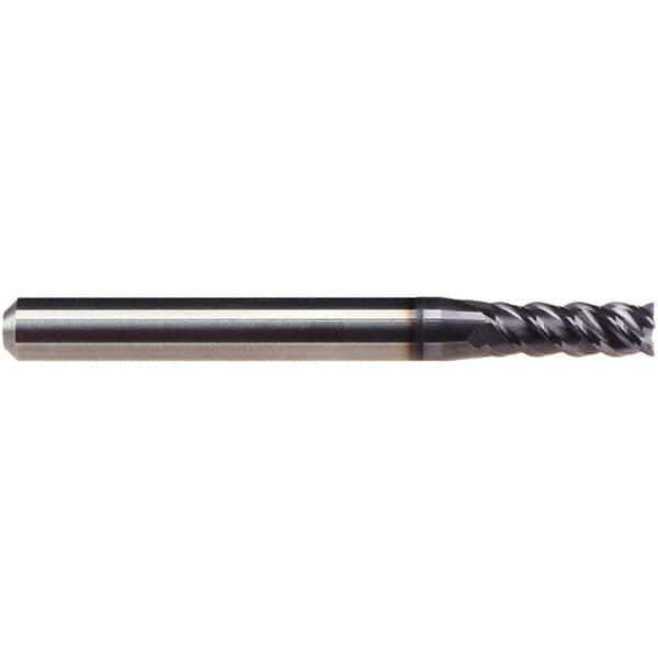Emuge - 6mm Diam, 13mm LOC, 4 Flute Solid Carbide Roughing & Finishing End Mill - TiAlN Finish, 57mm OAL, 6mm Shank Diam, Cylindrical Shank, 50° Helix, Centercutting, Long Length - USA Tool & Supply