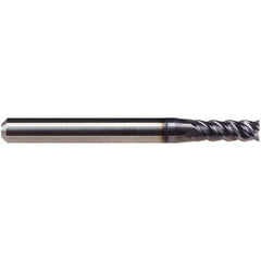 Emuge - 6mm Diam, 13mm LOC, 4 Flute Solid Carbide Roughing & Finishing End Mill - TiAlN Finish, 57mm OAL, 6mm Shank Diam, Cylindrical Shank, 50° Helix, Centercutting, Long Length - USA Tool & Supply
