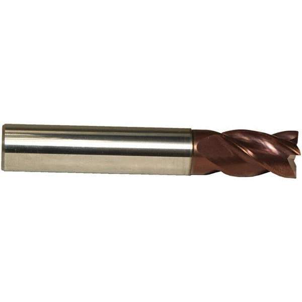 Emuge - 6mm Diam, 10mm LOC, 4 Flute Solid Carbide Roughing & Finishing End Mill - TiAlN Finish, 54mm OAL, 6mm Shank Diam, Cylindrical Shank, 38° Helix, Centercutting, Stub Length - USA Tool & Supply