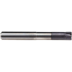 Emuge - 12mm Diam, 7mm LOC, 8 Flute Solid Carbide Roughing & Finishing End Mill - TiAlN Finish, 50mm OAL, 12mm Shank Diam, Cylindrical Shank, 0° Helix, Long Length - USA Tool & Supply